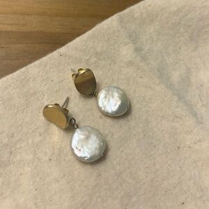 Madewell gold and pearl drop earrings